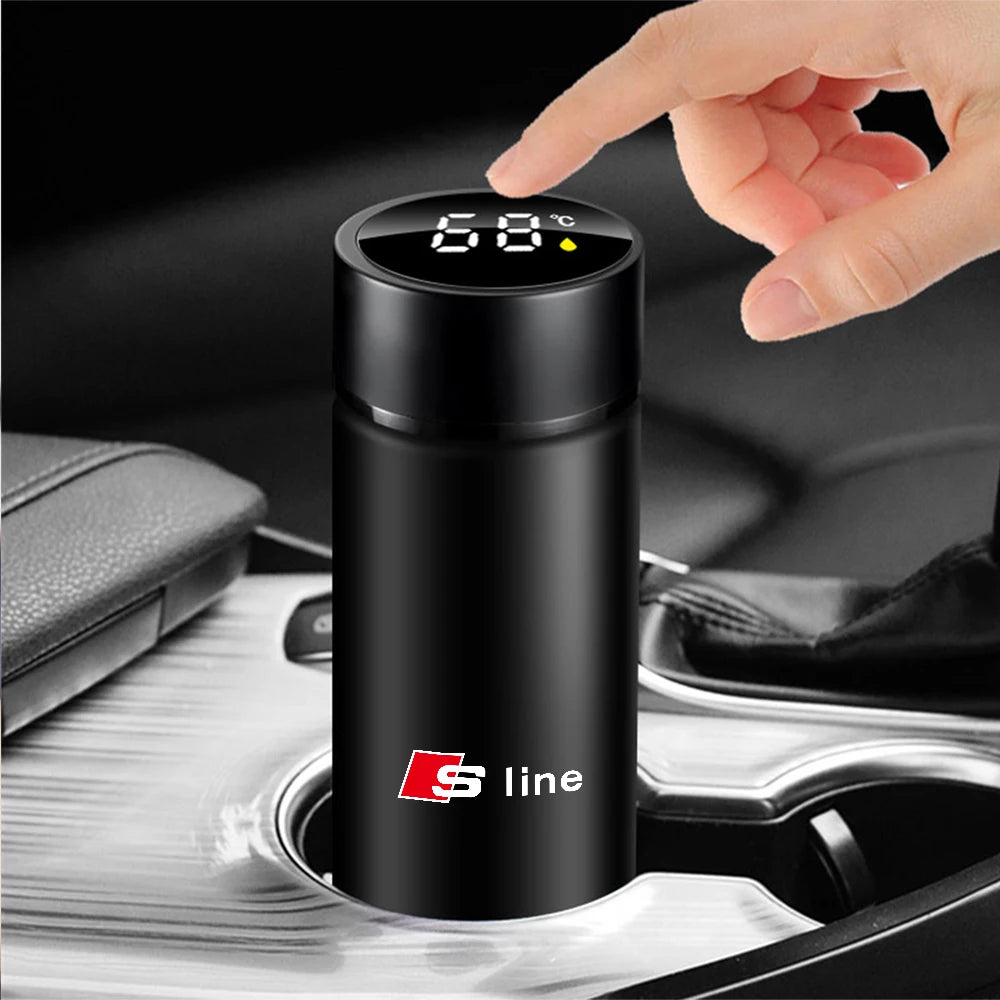 Thermos Bottle Smart Mug Temperature Display 304 Stainless Steel Vacuum Insulated Intelligent Cup for Audi Sline A4 B8 A3 8P A6L