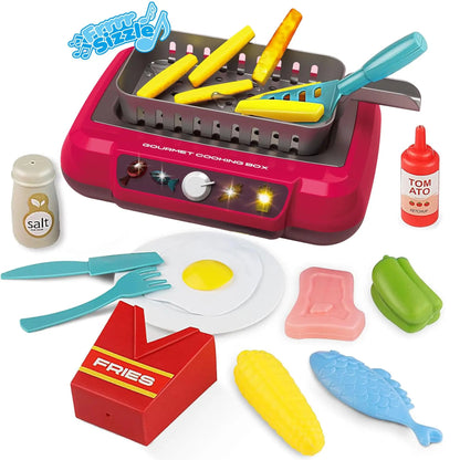 20Pcs DIY Kitchen Cooking Toy Set With Sound & Light Color Multi-Functional Induction Children‘s Play House Food Toys Gifts CuisyShop