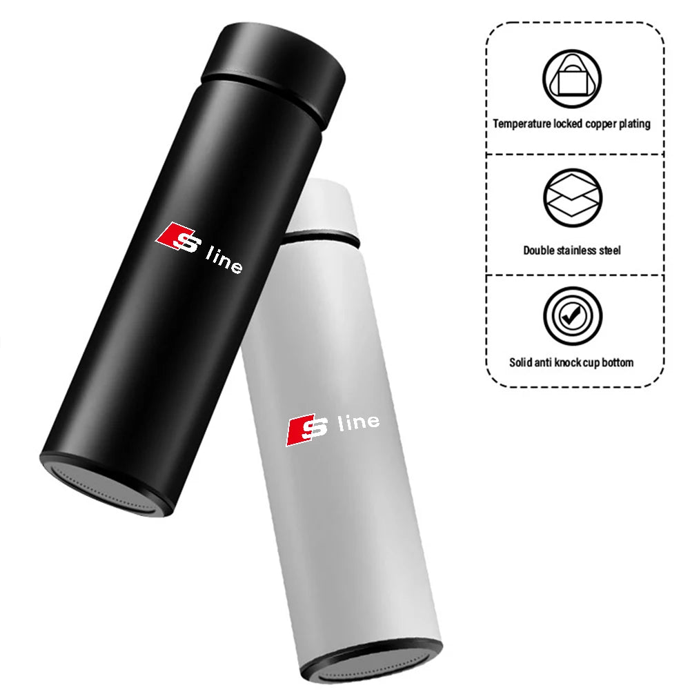 Thermos Bottle Smart Mug Temperature Display 304 Stainless Steel Vacuum Insulated Intelligent Cup for Audi Sline A4 B8 A3 8P A6L