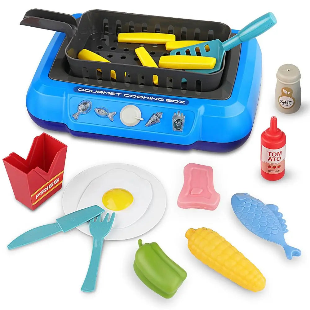 20Pcs DIY Kitchen Cooking Toy Set With Sound & Light Color Multi-Functional Induction Children‘s Play House Food Toys Gifts CuisyShop