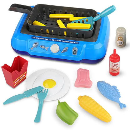 20Pcs DIY Kitchen Cooking Toy Set With Sound & Light Color Multi-Functional Induction Children‘s Play House Food Toys Gifts CuisyShop