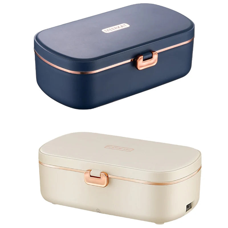 Stainless Steel 220V 110V Electric Heating Lunch Box Portable Student Home Work Meal Heated Heater Food Warmer Container White