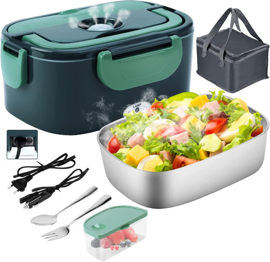 Boîte Chauffante Électrique Portable Inox 110V/220V pour Voiture, Bureau, Maison CuisyShop